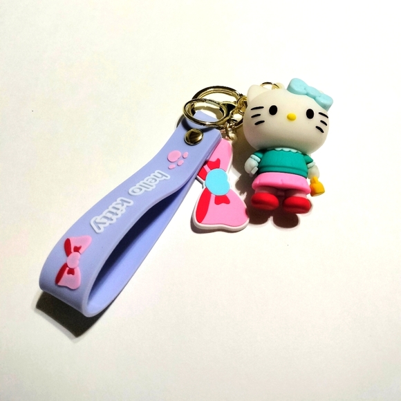 Hello Kitty 3D Keychain Purple Wrist Strap, NEW - Picture 3 of 4